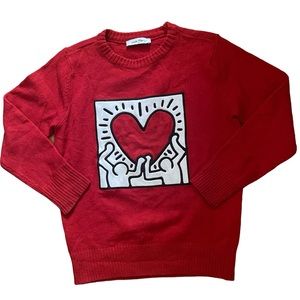 Red Knitted Keith Harrington Sweater. Size :Small